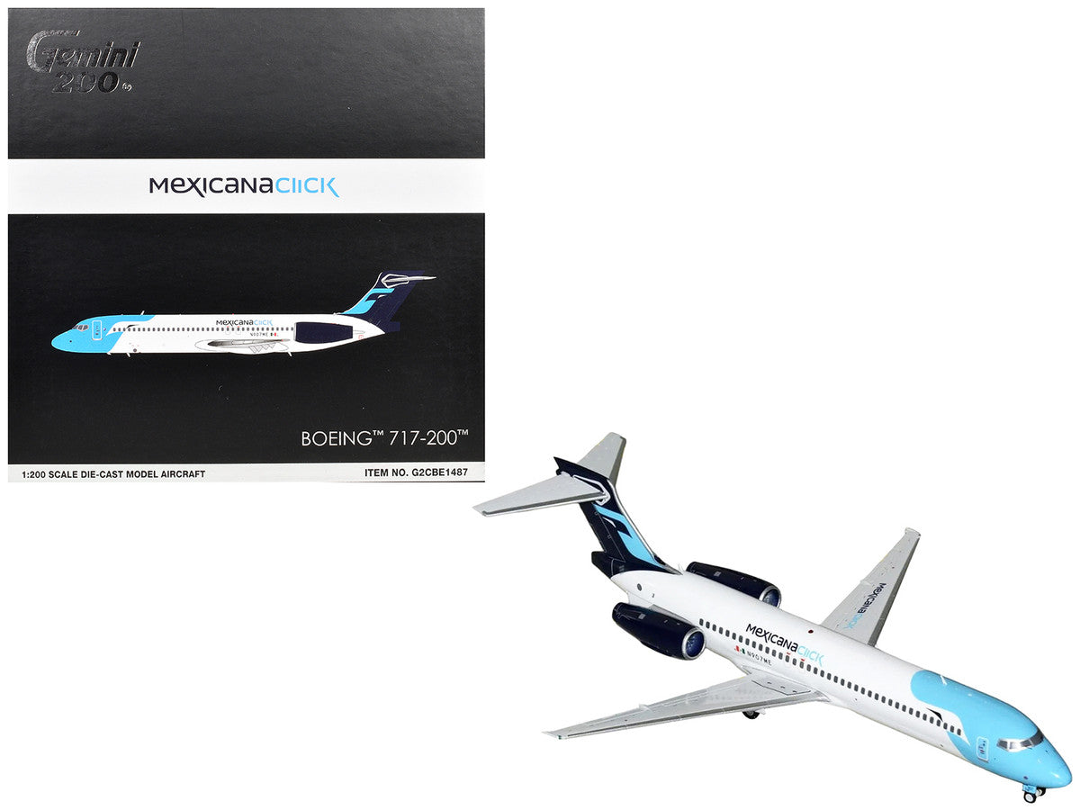 Boeing 717-200 Commercial Aircraft "Mexicana Click" (N907ME) White with Light Blue Nose and Dark Blue Tail "Gemini 200" Series 1/200 Diecast Model Airplane by GeminiJets LuxuryLifeWay Online Store