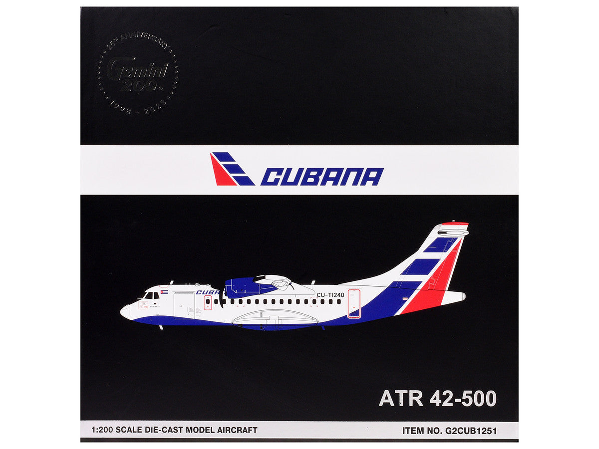 ATR 42-500 Commercial Aircraft "Cubana" (CU-T1240) White with Blue and Red Tail "Gemini 200" Series 1/200 Diecast Model Airplane by GeminiJets LuxuryLifeWay Online Store