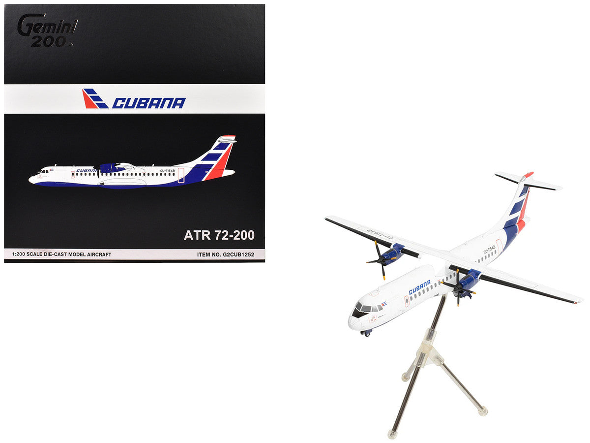 ATR 72-200 Commercial Aircraft "Cubana de Aviacion" (CU-T1548) White with Red and Blue Tail "Gemini 200" Series 1/200 Diecast Model Airplane by GeminiJets LuxuryLifeWay Online Store