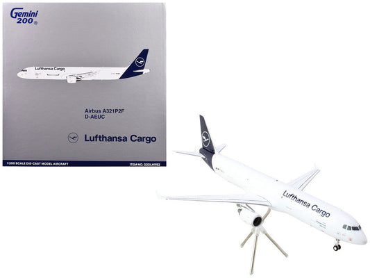 Airbus A321P2F Commercial Aircraft "Lufthansa Cargo" (D-AEUC) White with Blue Tail "Gemini 200" Series 1/200 Diecast Model Airplane by GeminiJets LuxuryLifeWay Online Store