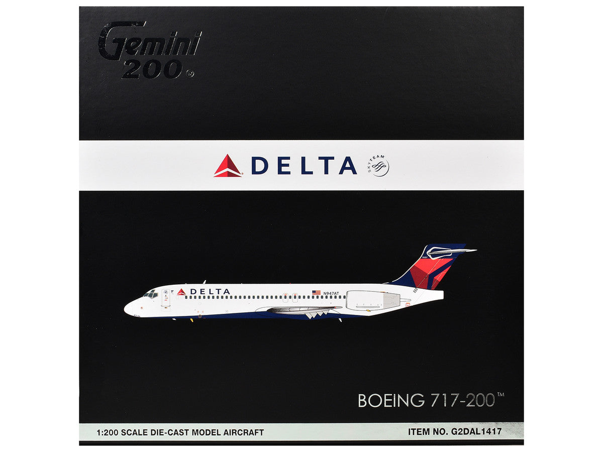 Boeing 717-200 Commercial Aircraft "Delta Air Lines" (N947AT) White with Blue and Red Tail "Gemini 200" Series 1/200 Diecast Model by GeminiJets LuxuryLifeWay Online Store