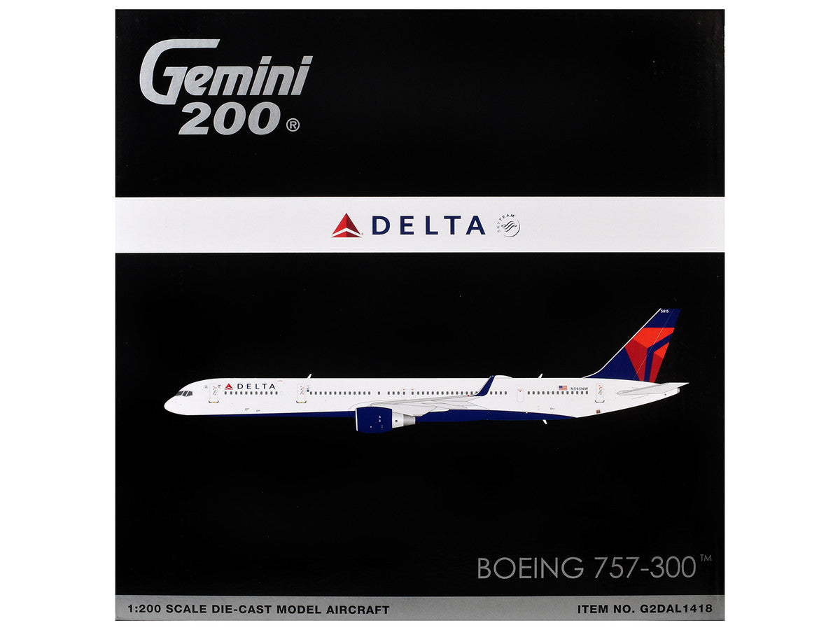 Boeing 757-300 Commercial Aircraft "Delta Air Lines" (N595NW) White with Blue and Red Tail "Gemini 200" Series 1/200 Diecast Model by GeminiJets LuxuryLifeWay Online Store