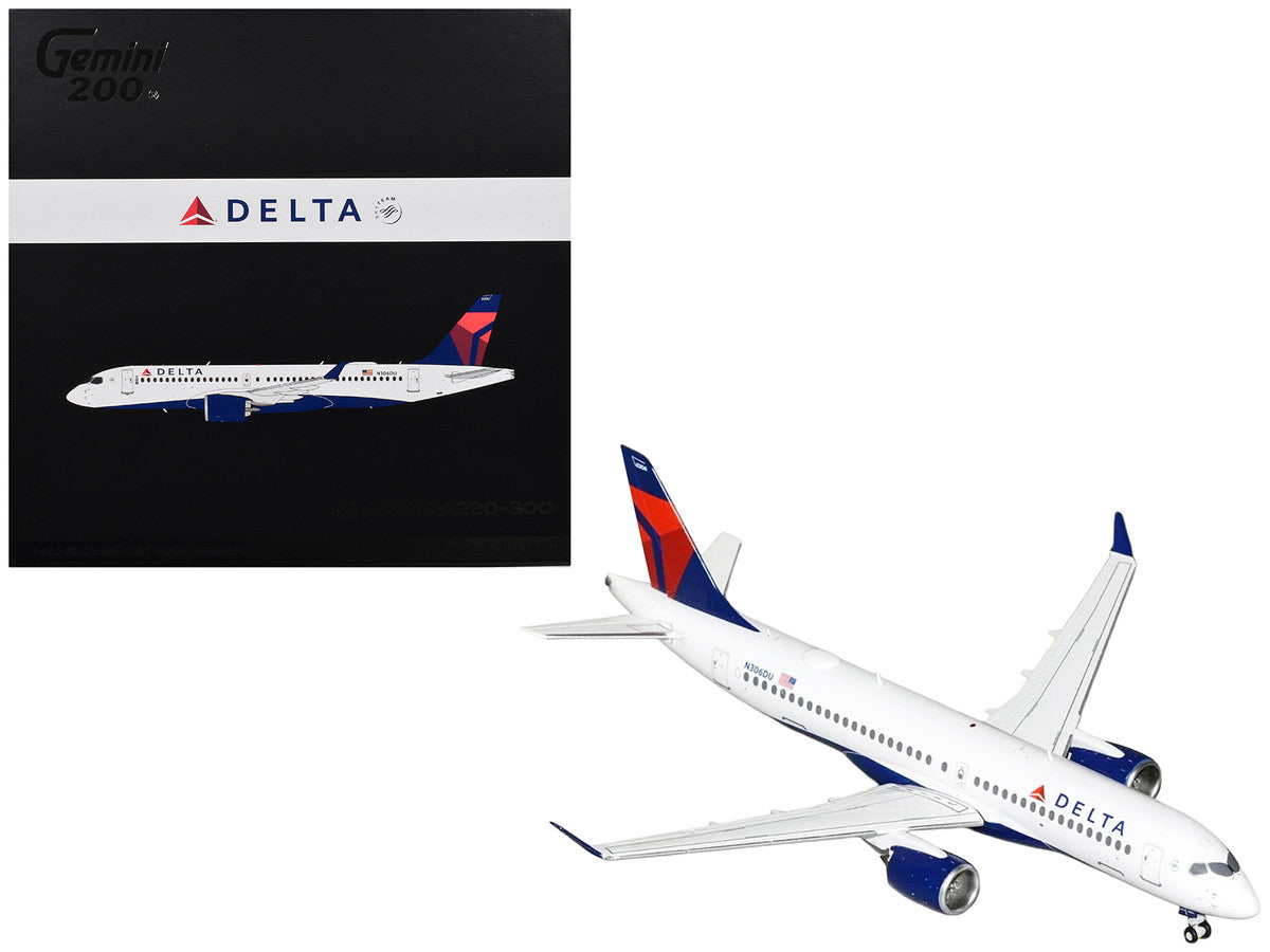 Airbus A220-300 Commercial Aircraft "Delta Air Lines" (N306DU) White with Red and Blue Tail "Gemini 200" Series 1/200 Diecast Model Airplane by GeminiJets LuxuryLifeWay Online Store