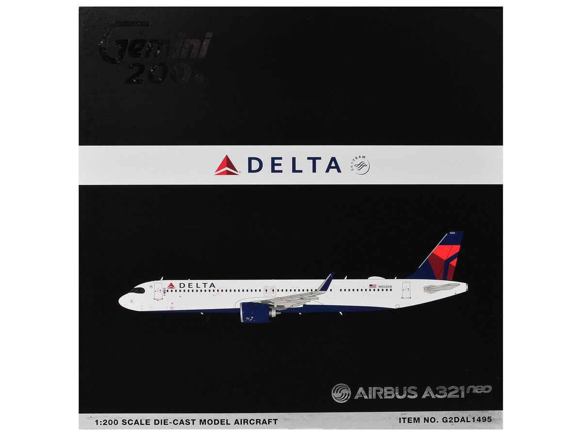 Airbus A321neo Commercial Aircraft "Delta Air Lines" (N502DX) White with Blue and Red Tail "Gemini 200" 1/200 Diecast Model Airplane by GeminiJets LuxuryLifeWay Online Store