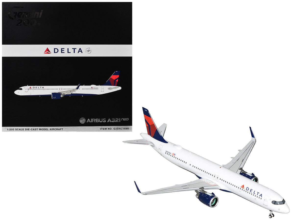 Airbus A321neo Commercial Aircraft "Delta Air Lines" (N502DX) White with Blue and Red Tail "Gemini 200" 1/200 Diecast Model Airplane by GeminiJets LuxuryLifeWay Online Store