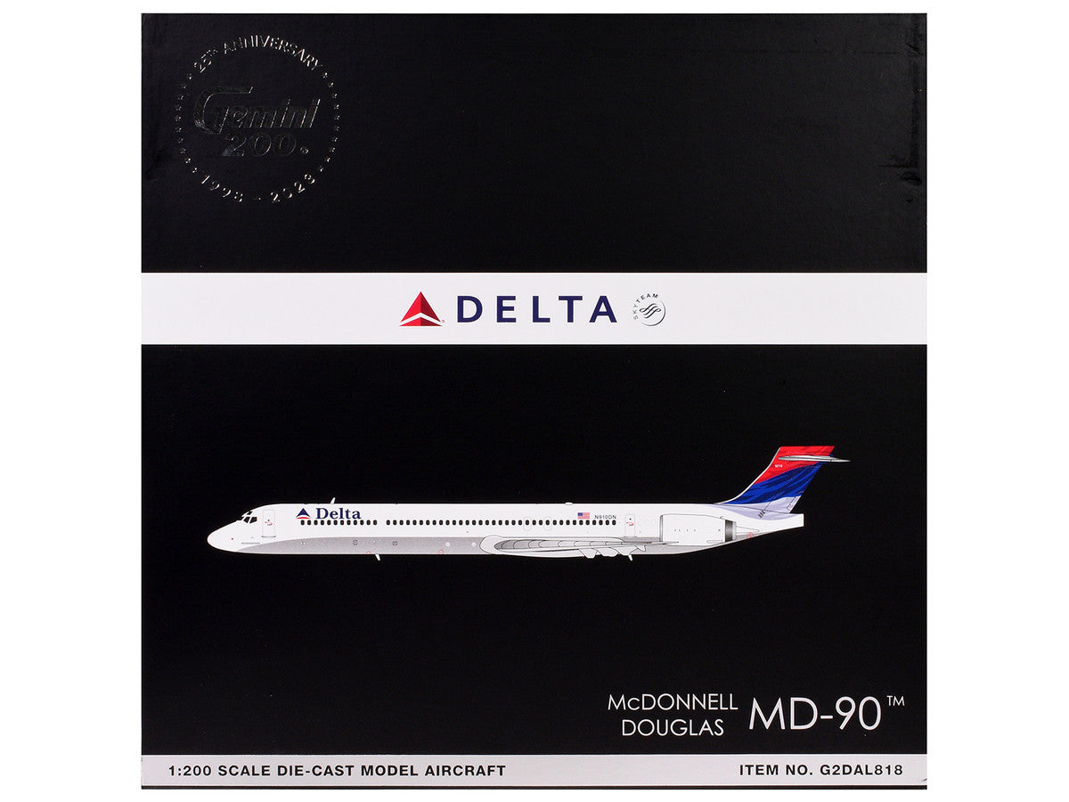 McDonnell Douglas MD-90 Commercial Aircraft "Delta Air Lines" (N910DN) White with Blue and Red Tail "Gemini 200" Series 1/200 Diecast Model Airplane by GeminiJets LuxuryLifeWay Online Store