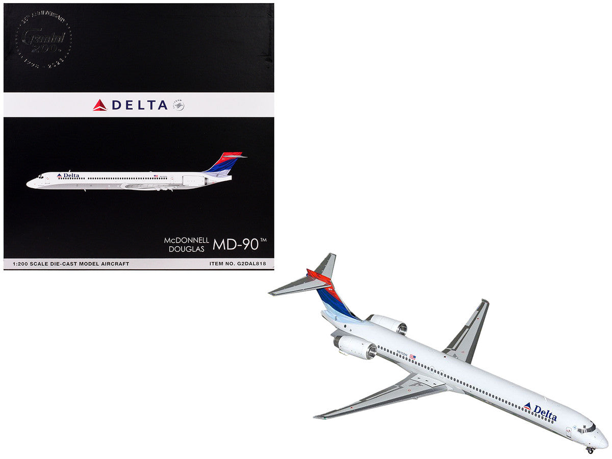 McDonnell Douglas MD-90 Commercial Aircraft "Delta Air Lines" (N910DN) White with Blue and Red Tail "Gemini 200" Series 1/200 Diecast Model Airplane by GeminiJets LuxuryLifeWay Online Store