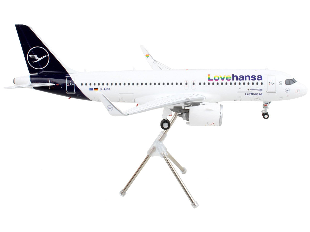 Airbus A320neo Commercial Aircraft "Lufthansa - LoveHansa" White with Blue Tail "Gemini 200" Series 1/200 Diecast Model Airplane by GeminiJets LuxuryLifeWay Online Store