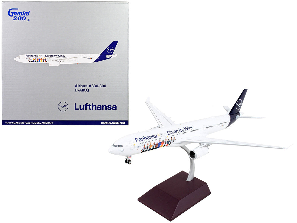 Airbus A330-300 Commercial Aircraft "Lufthansa - Diversity Wins" White with Blue Tail "Gemini 200" Series 1/200 Diecast Model Airplane by GeminiJets LuxuryLifeWay Online Store