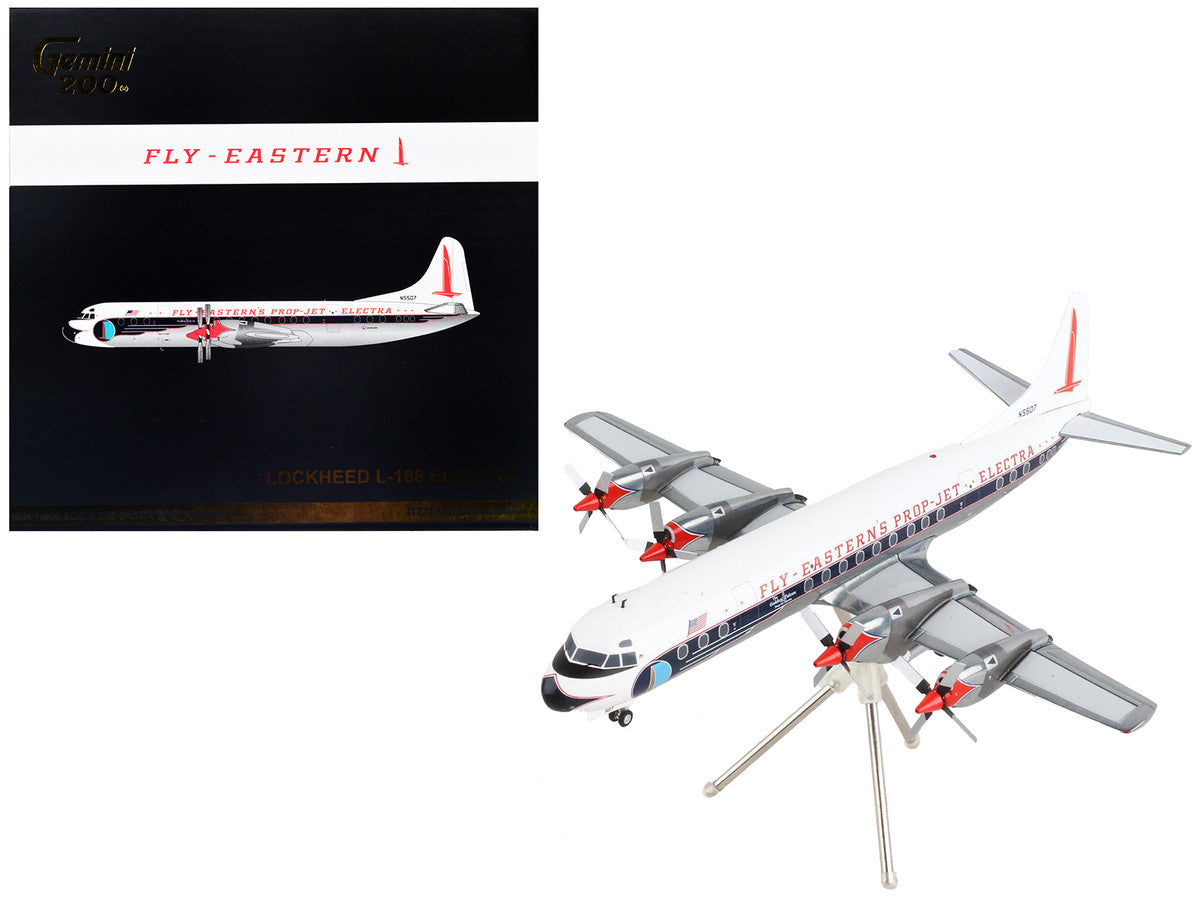 Lockheed L-188 Electra Commercial Aircraft "Eastern Air Lines" White with Blue Stripes "Gemini 200" Series 1/200 Diecast Model Airplane by GeminiJets LuxuryLifeWay Online Store