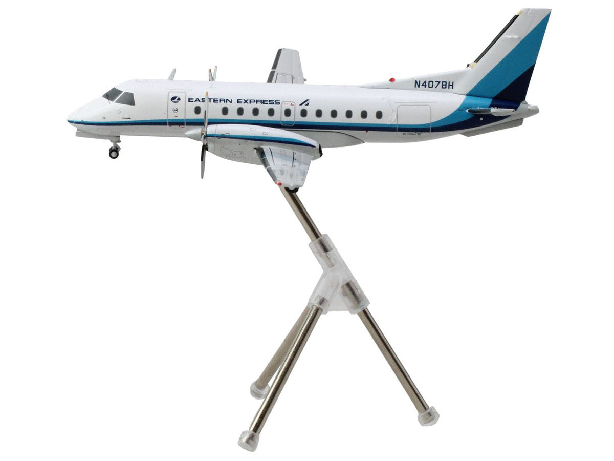 Saab 340A Commercial Aircraft "Eastern Express/Bar Harbor" (N407BH) White with Blue Stripes "Gemini 200" Series 1/200 Diecast Model Airplane by GeminiJets LuxuryLifeWay Online Store