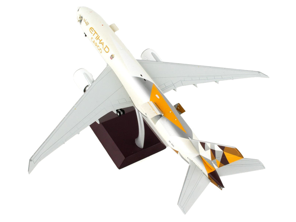 Boeing 777F Commercial Aircraft "Etihad Airways Cargo" Beige with Tail Graphics "Gemini 200 - Interactive" Series 1/200 Diecast Model Airplane by GeminiJets LuxuryLifeWay Online Store