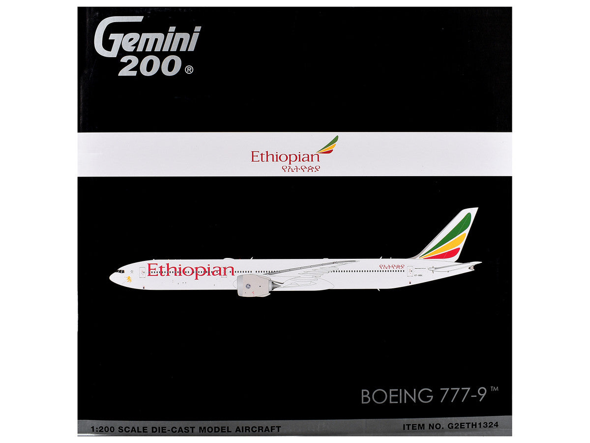 Boeing 777-9 Commercial Aircraft "Ethiopian Airlines" (ET-BBX) White with Tail Stripes "Gemini 200" Series 1/200 Diecast Model Airplane by GeminiJets LuxuryLifeWay Online Store