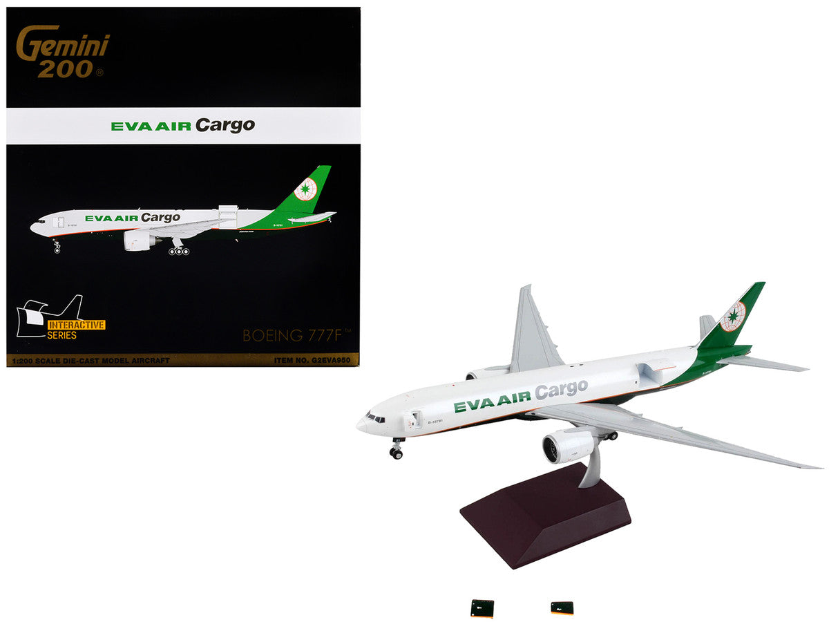 Boeing 777F Commercial Aircraft "Eva Air Cargo" White with Green Tail "Gemini 200 - Interactive" Series 1/200 Diecast Model Airplane by GeminiJets LuxuryLifeWay Online Store