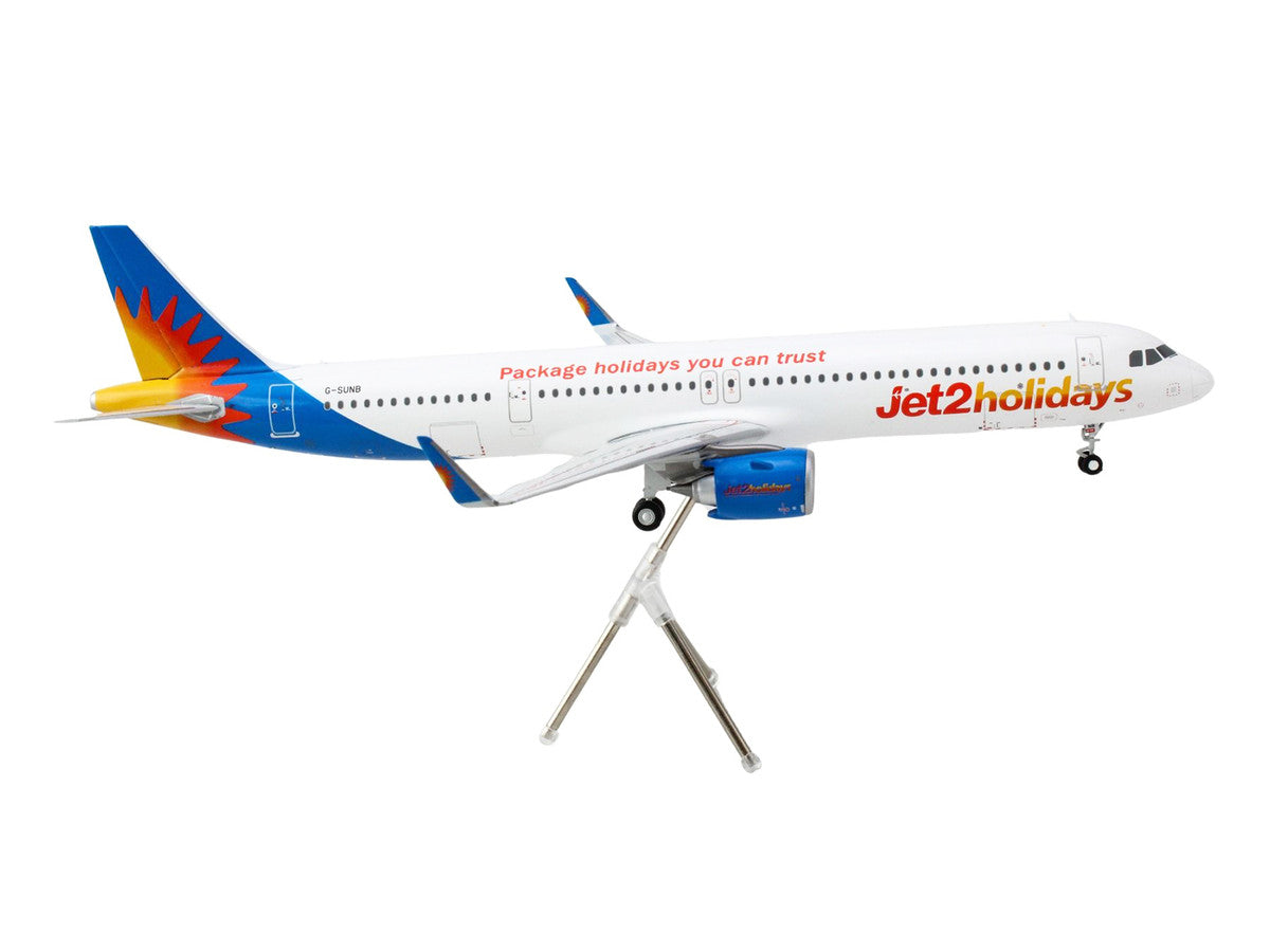 Airbus A321neo Commercial Aircraft "Jet2Holidays" (G-SUNB) White with Tail Graphics "Gemini 200" Series 1/200 Diecast Model Airplane by GeminiJets LuxuryLifeWay Online Store