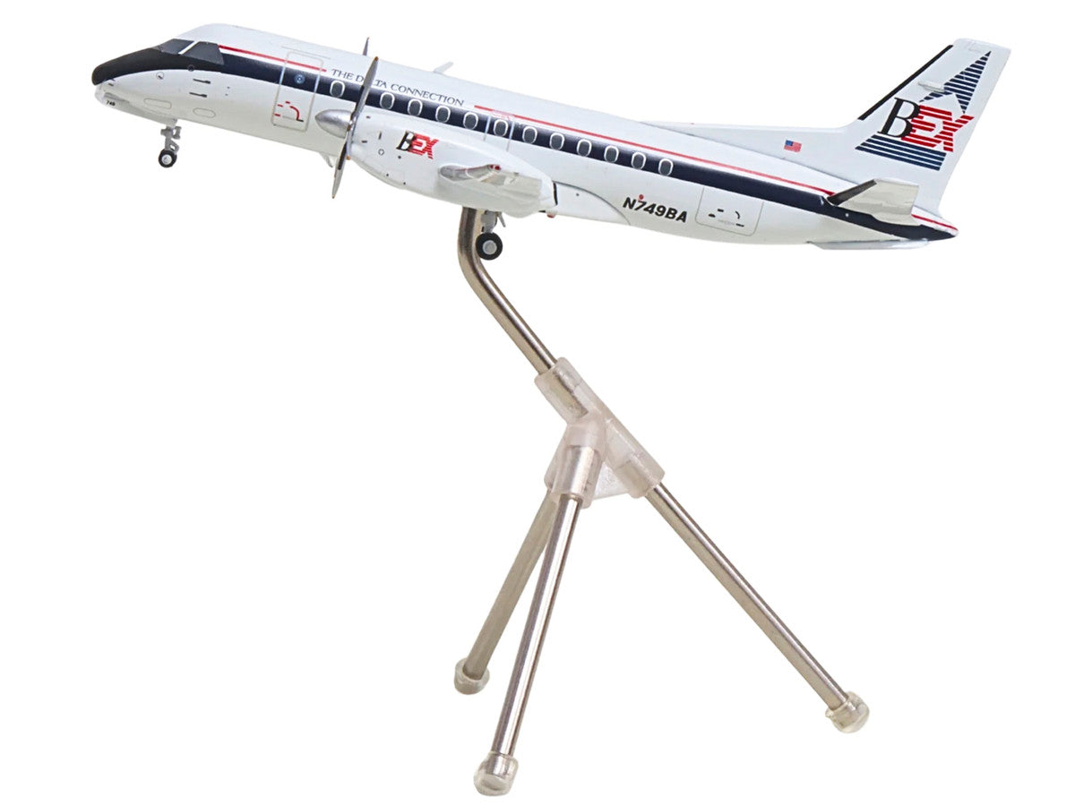 Saab 340A Commercial Aircraft "Delta Connection - Business Express Airlines" (N749BA) White with Dark Blue and Red Stripes "Gemini 200" Series 1/200 Diecast Model by GeminiJets LuxuryLifeWay Online Store