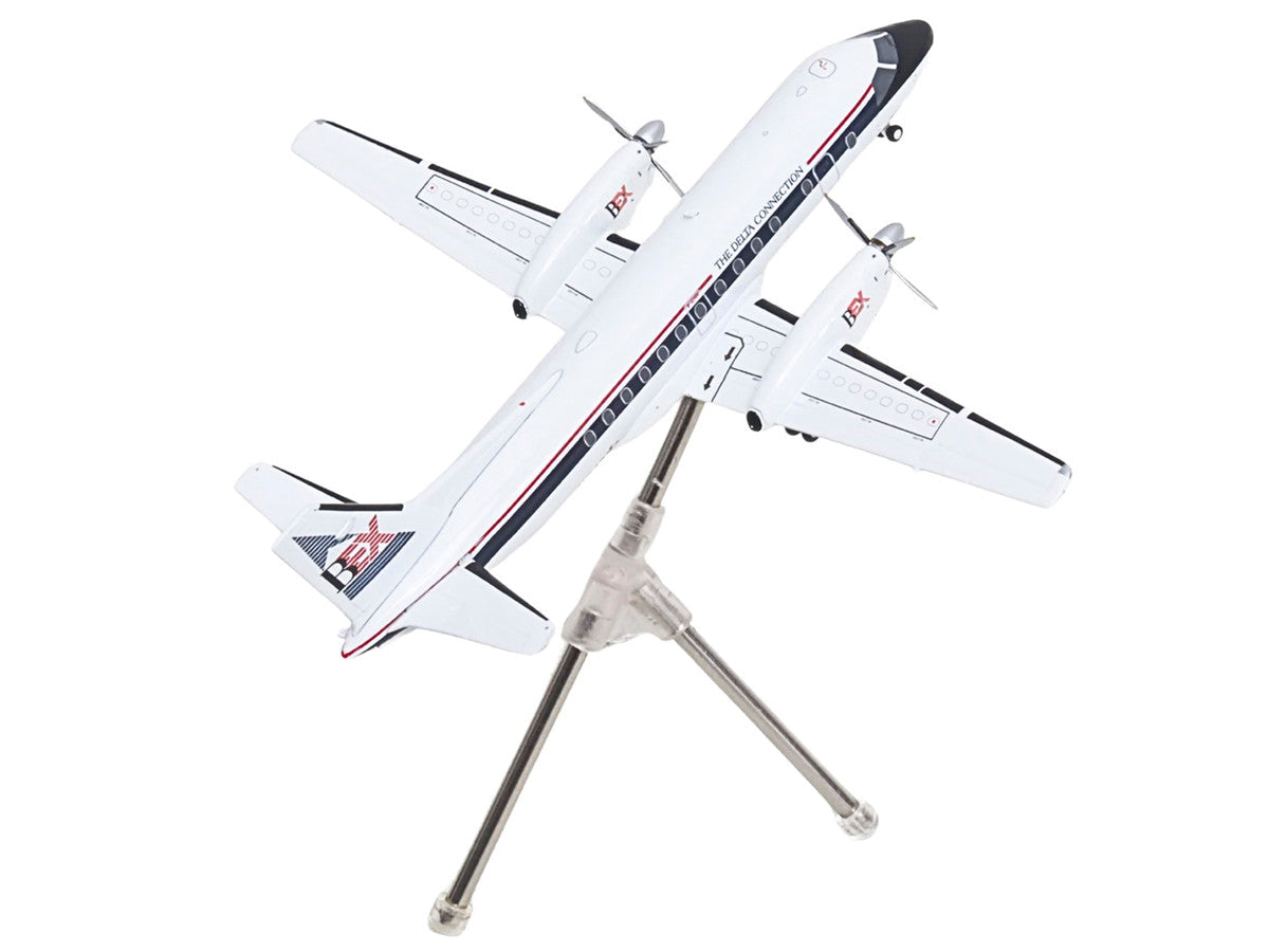 Saab 340A Commercial Aircraft "Delta Connection - Business Express Airlines" (N749BA) White with Dark Blue and Red Stripes "Gemini 200" Series 1/200 Diecast Model by GeminiJets LuxuryLifeWay Online Store