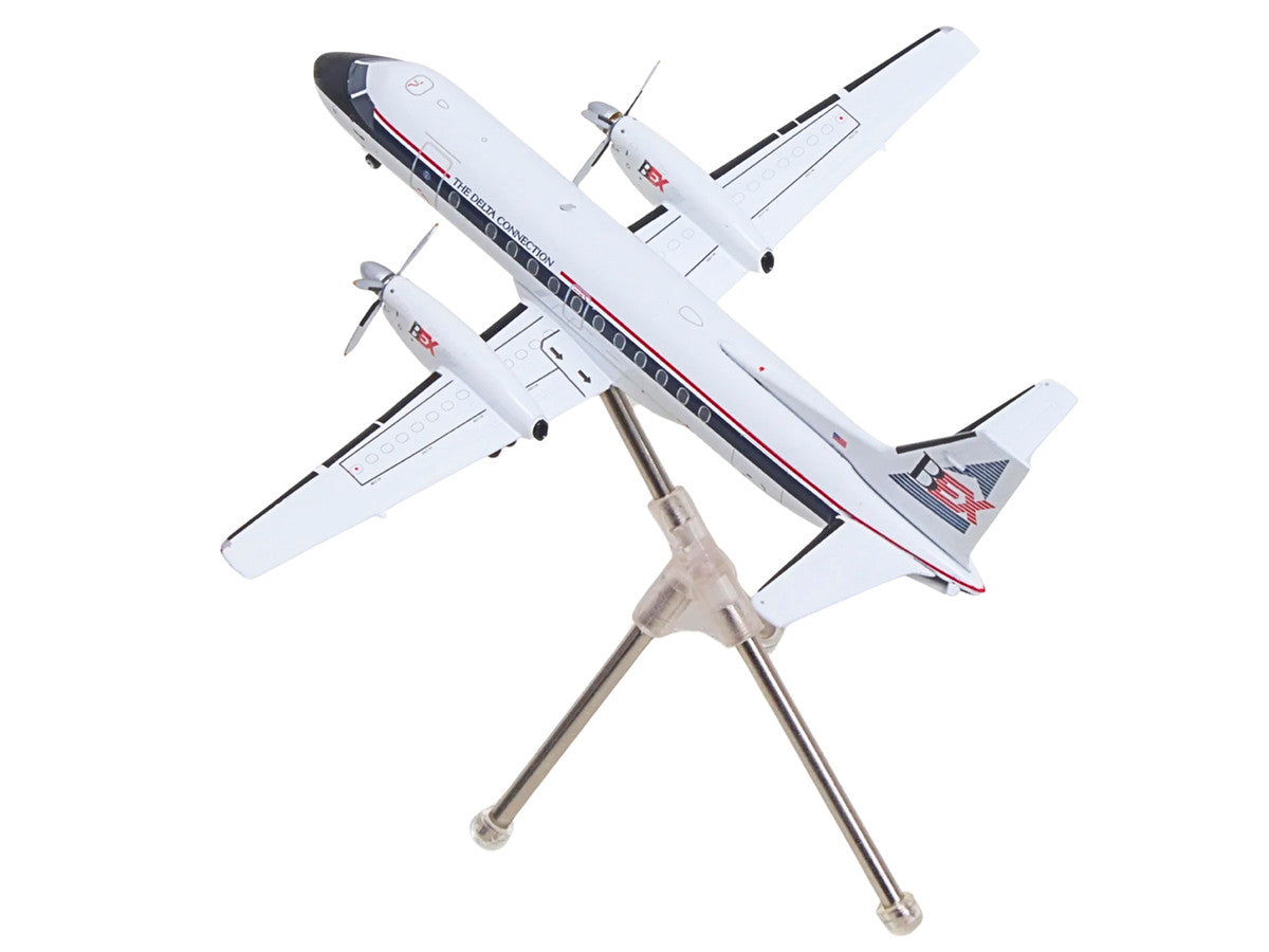 Saab 340A Commercial Aircraft "Delta Connection - Business Express Airlines" (N749BA) White with Dark Blue and Red Stripes "Gemini 200" Series 1/200 Diecast Model by GeminiJets LuxuryLifeWay Online Store