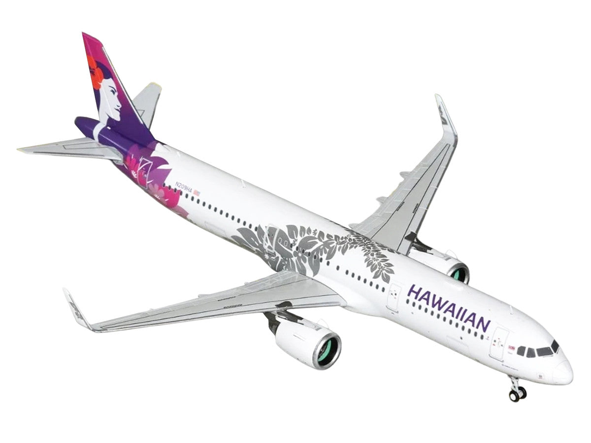 Airbus A321neo Commercial Aircraft "Hawaiian Airlines" (N209HA) White with Purple Tail and Graphics "Gemini 200" Series 1/200 Diecast Model Airplane by GeminiJets LuxuryLifeWay Online Store