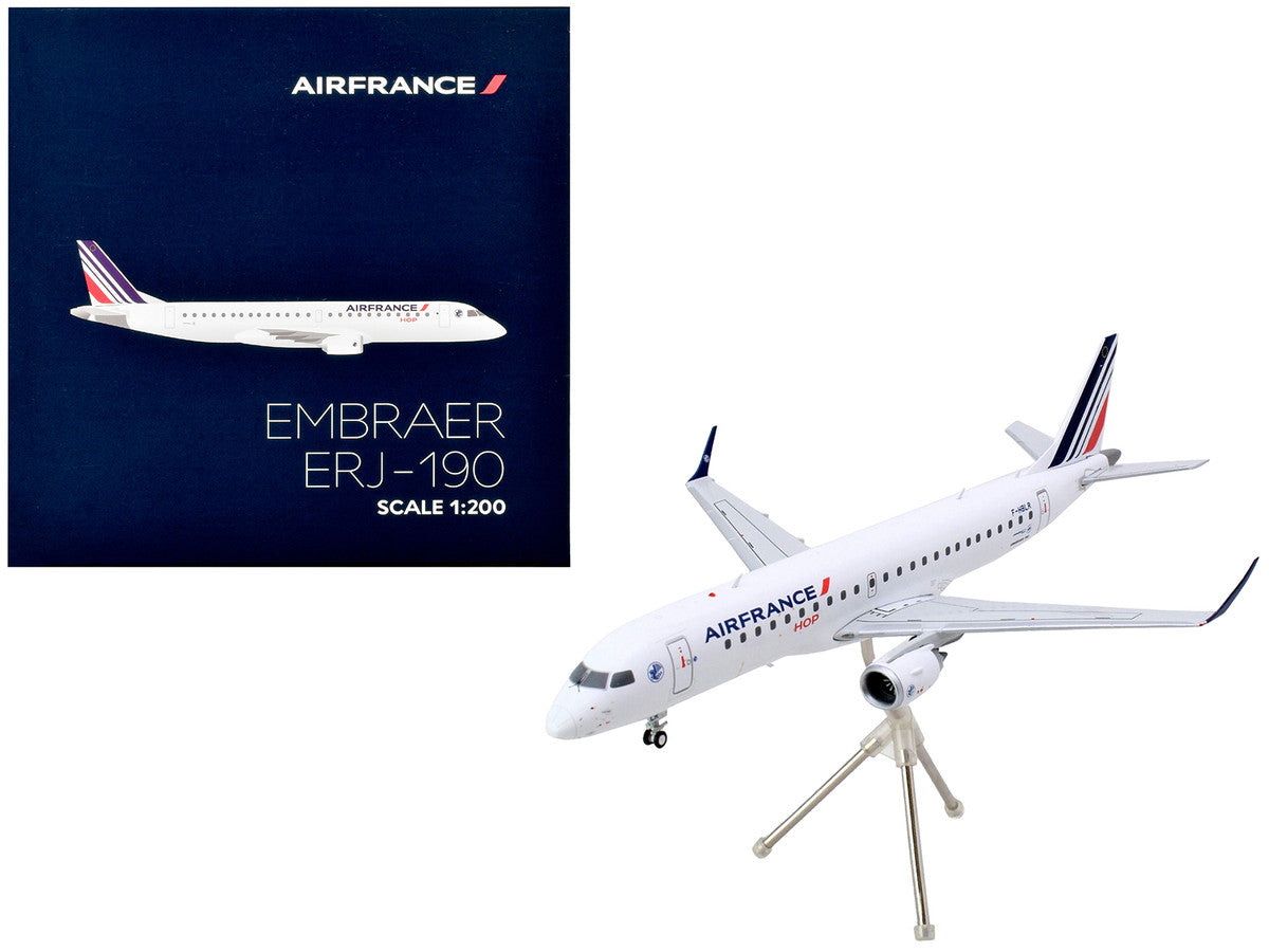 Embraer ERJ-190 Commercial Aircraft "Air France Hop" (F-HBLN) White with Striped Tail "Gemini 200" Series 1/200 Diecast Model Airplane by GeminiJets LuxuryLifeWay Online Store