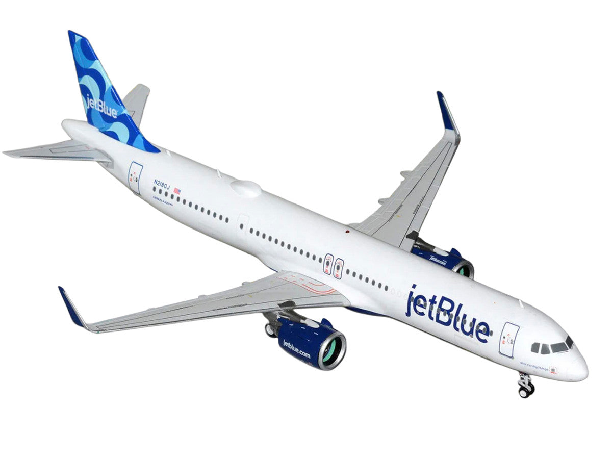 Airbus A321neo Commercial Aircraft "JetBlue Airways" (N2180J) White with Blue Tail "Gemini 200" Series 1/200 Diecast Model by GeminiJets LuxuryLifeWay Online Store