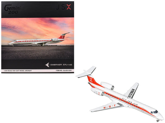 Embraer ERJ-145 Commercial Aircraft "JSX" (N960JX) White with Red Stripes "Gemini 200" Series 1/200 Diecast Model Airplane by GeminiJets LuxuryLifeWay Online Store