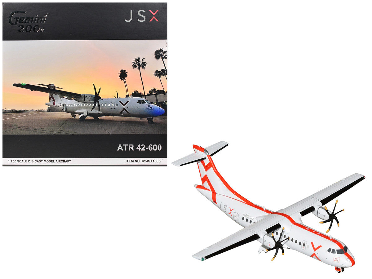 ATR 42-600 Commercial Aircraft "JSX" (N400JX) White with Red Stripes "Gemini 200" Series 1/200 Diecast Model Airplane by GeminiJets LuxuryLifeWay Online Store