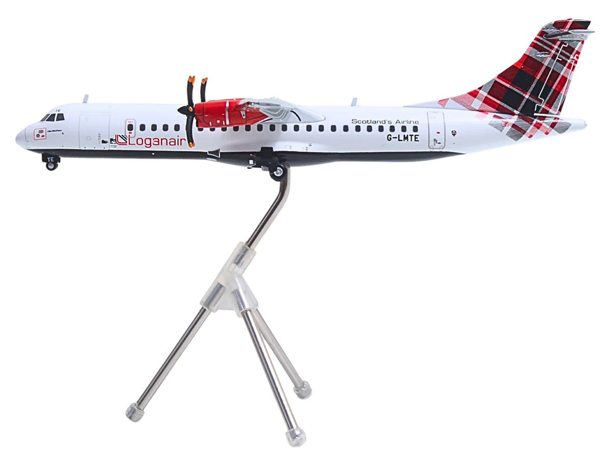 ATR 72-600 Commercial Aircraft "Loganair - Scotland's Airline" (G-LMTE) White with Red Plaid Tail "Gemini 200" Series 1/200 Diecast Model Airplane by GeminiJets LuxuryLifeWay Online Store