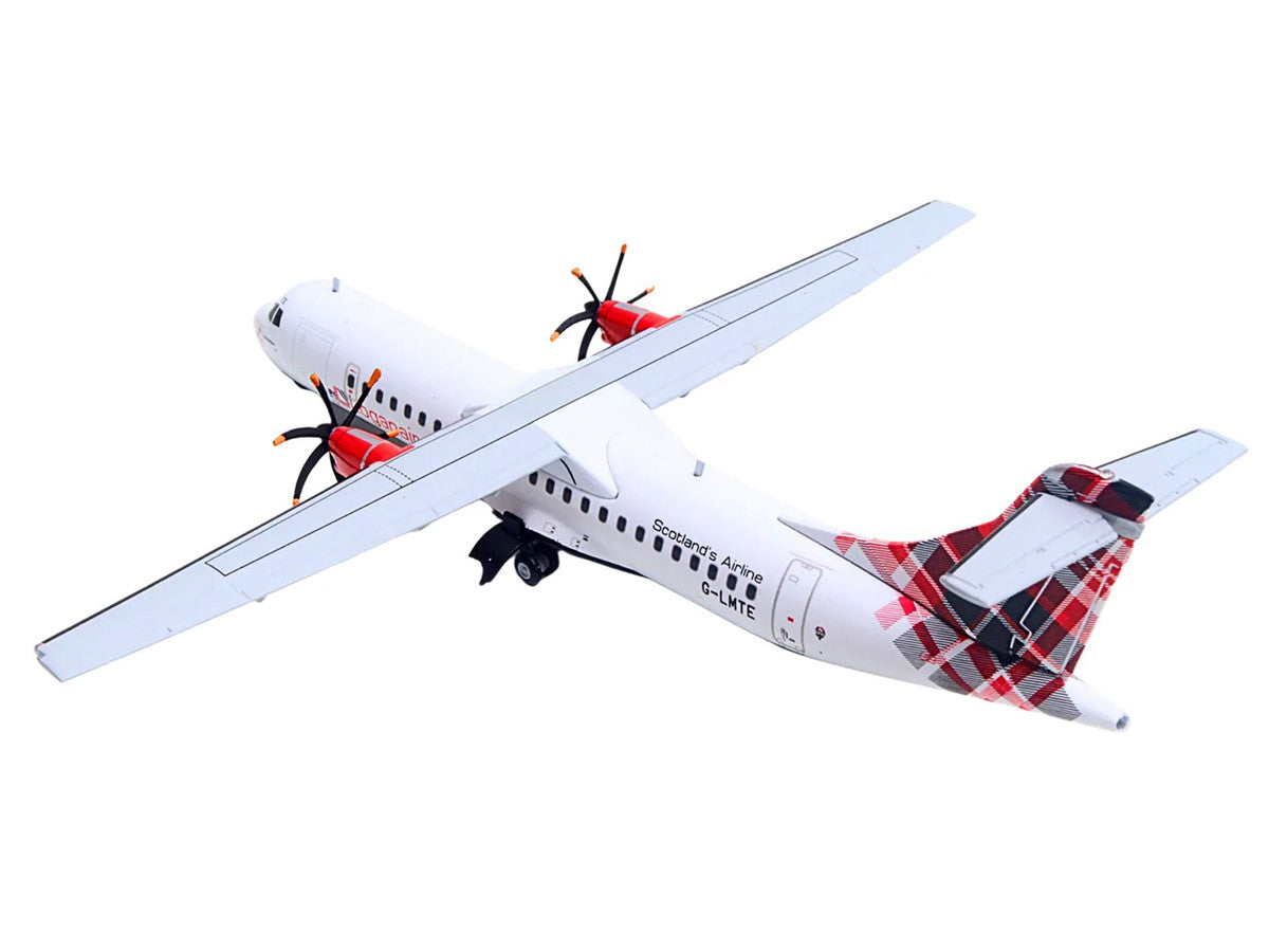 ATR 72-600 Commercial Aircraft "Loganair - Scotland's Airline" (G-LMTE) White with Red Plaid Tail "Gemini 200" Series 1/200 Diecast Model Airplane by GeminiJets LuxuryLifeWay Online Store