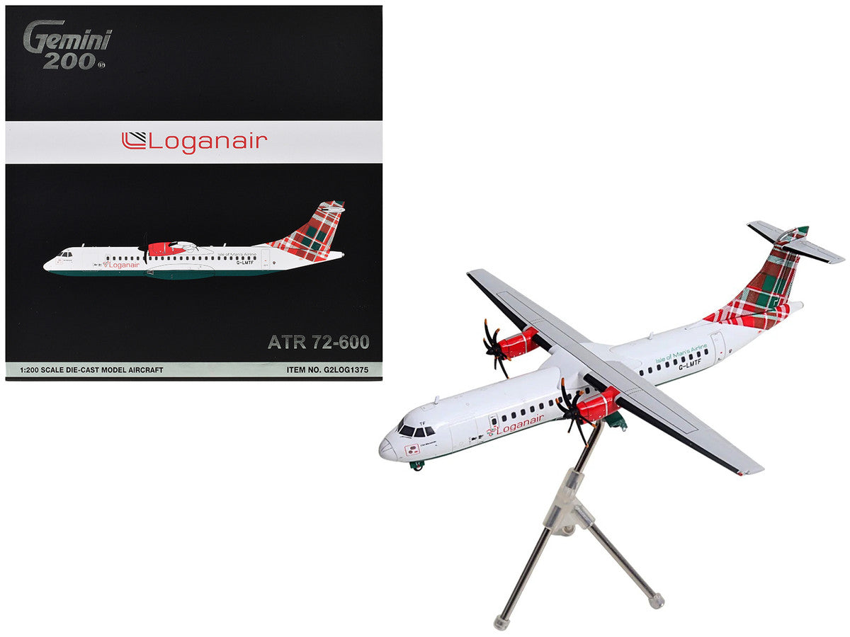 ATR 72-600 Commercial Aircraft "Loganair - Isle of Man's Airline" (G-LMTF) White with Green and Red Plaid Tail "Gemini 200" Series 1/200 Diecast Model Airplane by GeminiJets LuxuryLifeWay Online Store