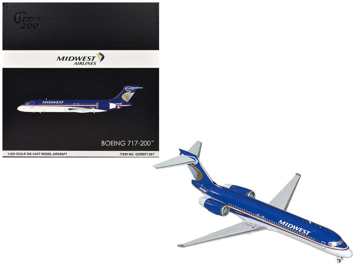 Boeing 717-200 Commercial Aircraft "Midwest Airlines" (N920ME) Blue and White "Gemini 200" Series 1/200 Diecast Model Airplane by GeminiJets LuxuryLifeWay Online Store