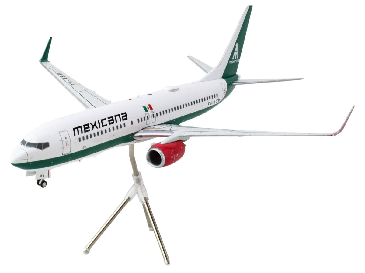 Boeing 737-800 Commercial Aircraft "Mexicana" (XA-ASM) White with Green Stripes "Gemini 200" Series 1/200 Diecast Model Airplane by GeminiJets LuxuryLifeWay Online Store