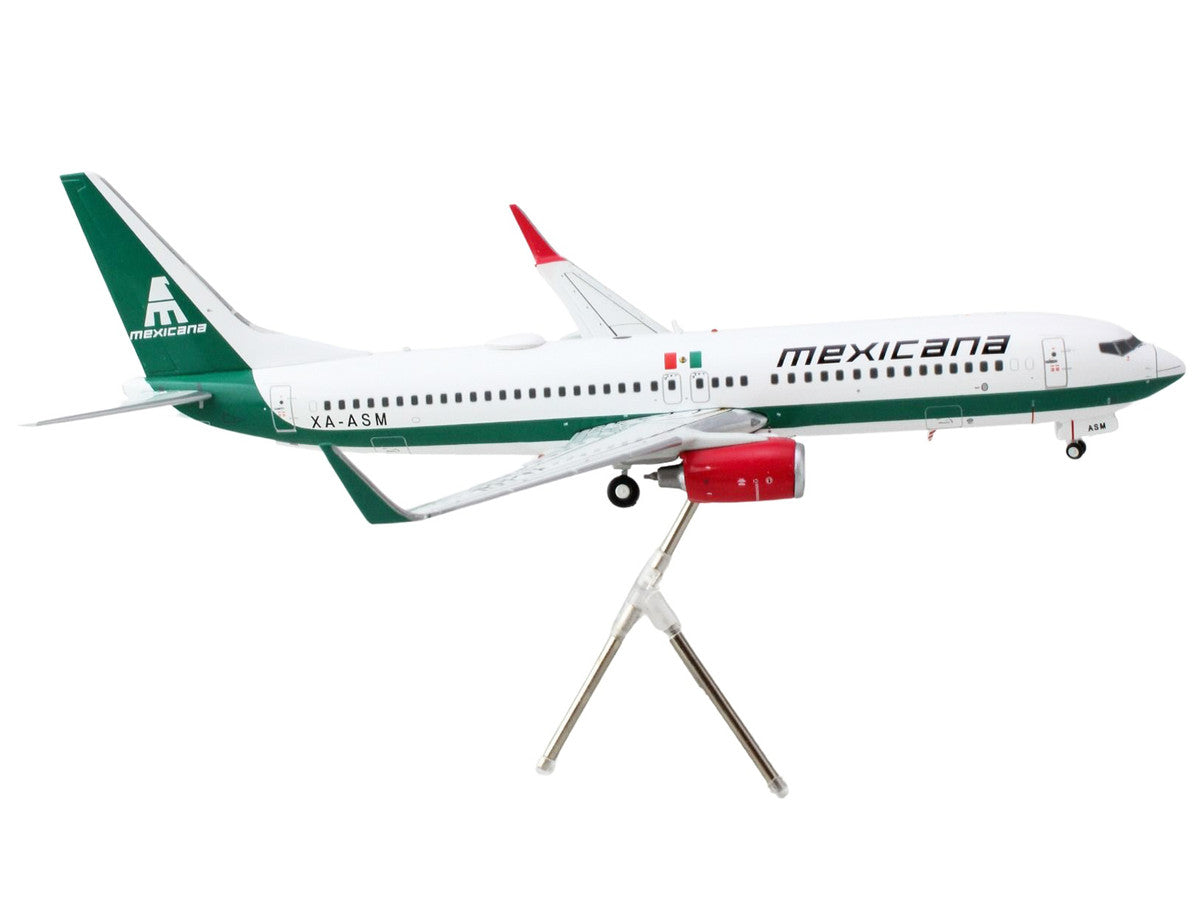 Boeing 737-800 Commercial Aircraft "Mexicana" (XA-ASM) White with Green Stripes "Gemini 200" Series 1/200 Diecast Model Airplane by GeminiJets LuxuryLifeWay Online Store
