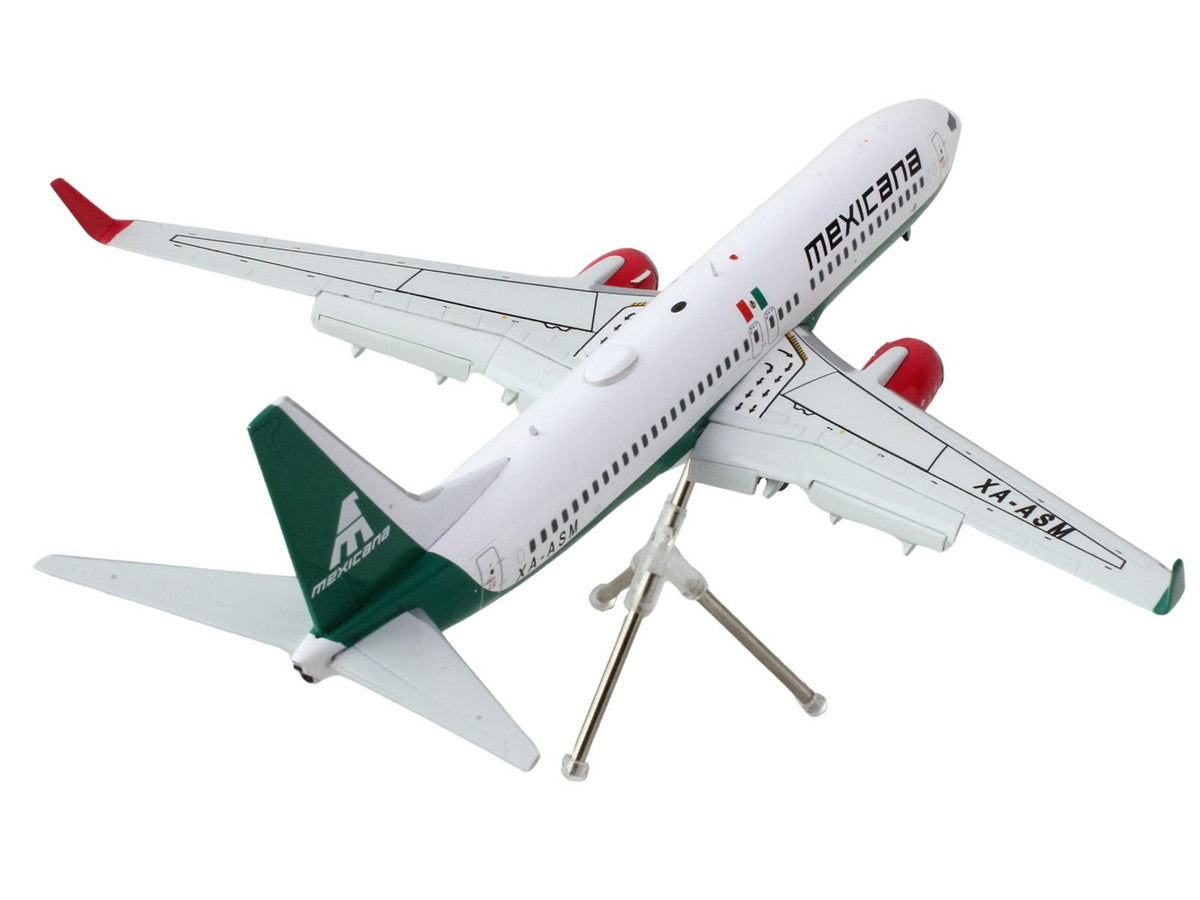 Boeing 737-800 Commercial Aircraft with Flaps Down "Mexicana" (XA-ASM) White with Green Stripes "Gemini 200" Series 1/200 Diecast Model Airplane by GeminiJets LuxuryLifeWay Online Store
