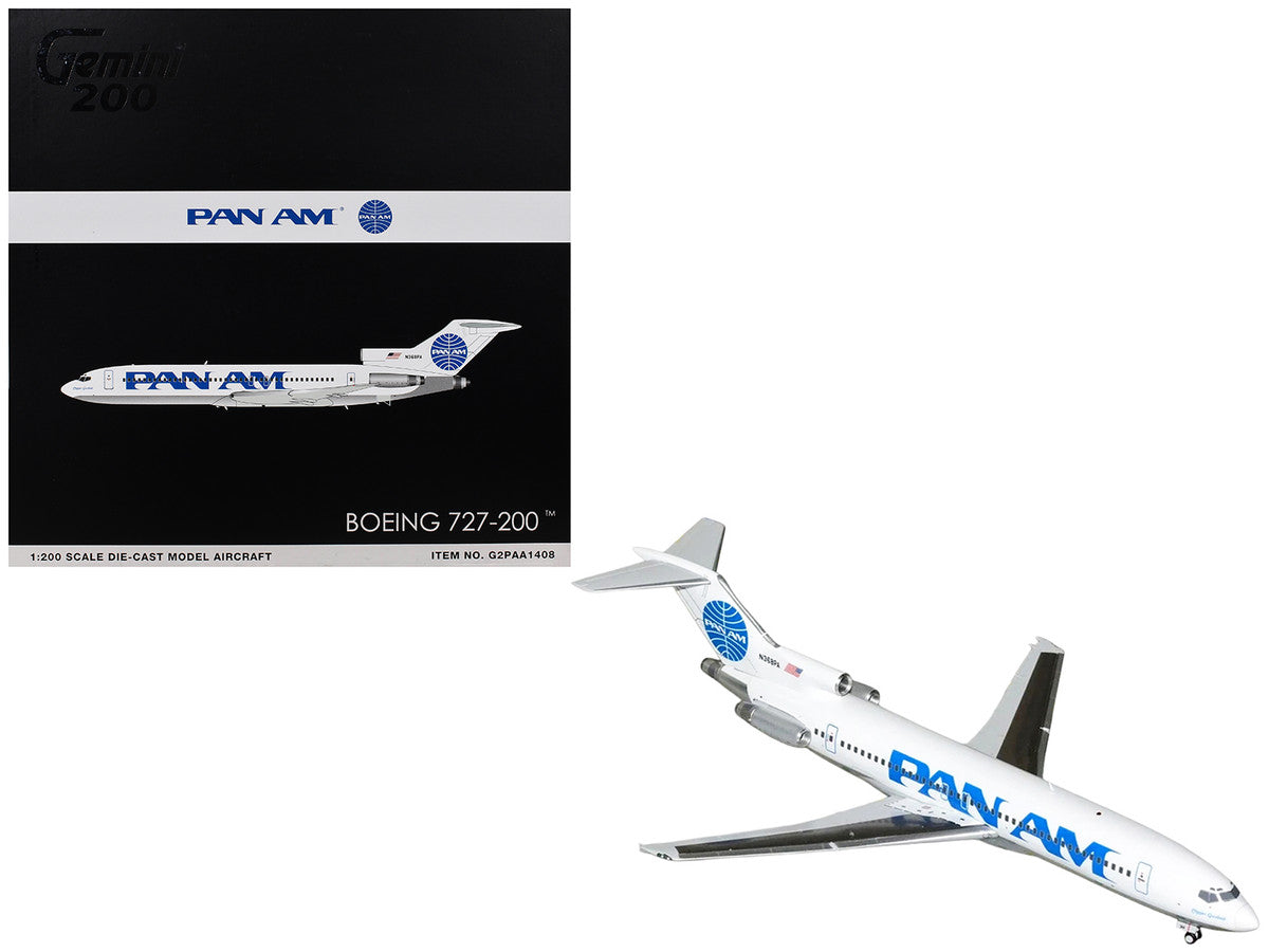 Boeing 727-200 Commercial Aircraft "Pan American World Airways - Clipper Goodwill" (N368PA) White with Blue Tail Graphics "Gemini 200" Series 1/200 Diecast Model Airplane by GeminiJets LuxuryLifeWay Online Store