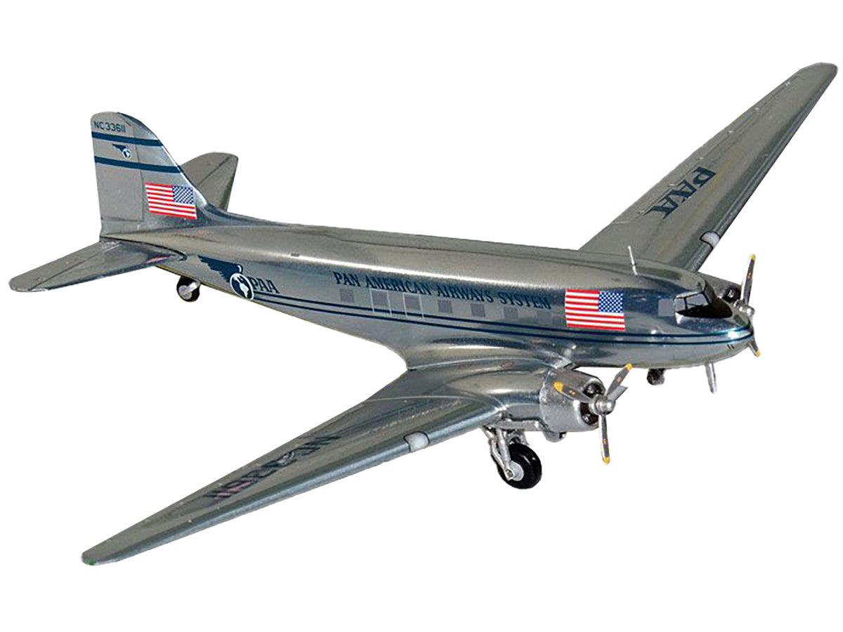 Douglas DC-3 Commercial Aircraft "Pan American Airways" (NC33611) Polished Metal Finish "Gemini 200" Series 1/200 Diecast Model Airplane by GeminiJets LuxuryLifeWay Online Store