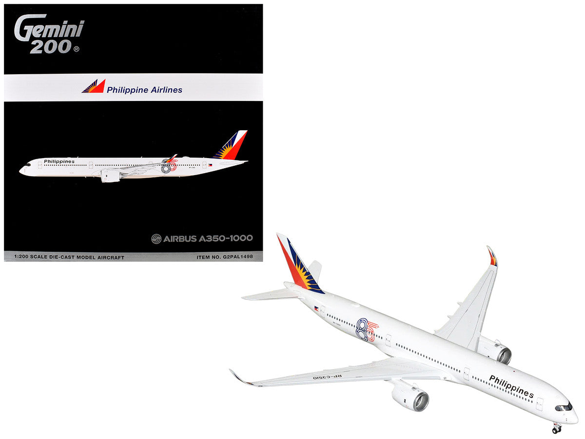 Airbus A350-1000 Commercial Aircraft "Philippine Airlines" (RP-C3510) White with Tail Graphics "Gemini 200" 1/200 Diecast Model Airplane by GeminiJets LuxuryLifeWay Online Store