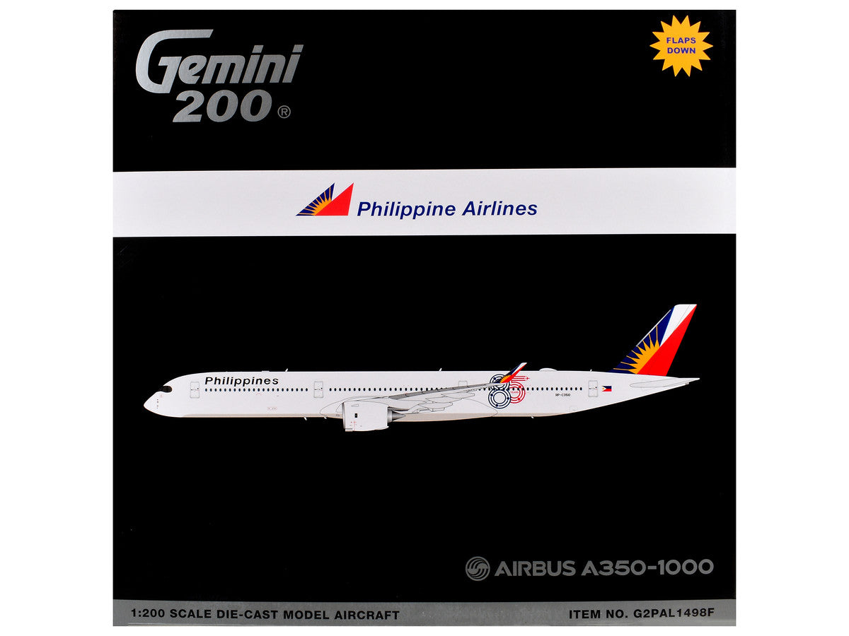 Airbus A350-1000 Commercial Aircraft with Flaps Down "Philippine Airlines" (RP-C3510) White with Tail Graphics "Gemini 200" 1/200 Diecast Model Airplane by GeminiJets LuxuryLifeWay Online Store
