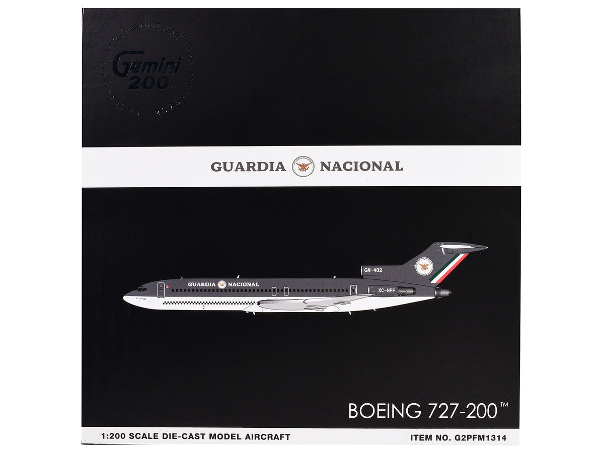 Boeing 727-200 Commercial Aircraft "Guardia Nacional (Mexican National Guard)" (XC-NPF) Gray and White "Gemini 200" Series 1/200 Diecast Model Airplane by GeminiJets LuxuryLifeWay Online Store