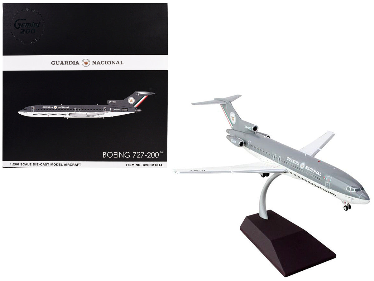 Boeing 727-200 Commercial Aircraft "Guardia Nacional (Mexican National Guard)" (XC-NPF) Gray and White "Gemini 200" Series 1/200 Diecast Model Airplane by GeminiJets LuxuryLifeWay Online Store