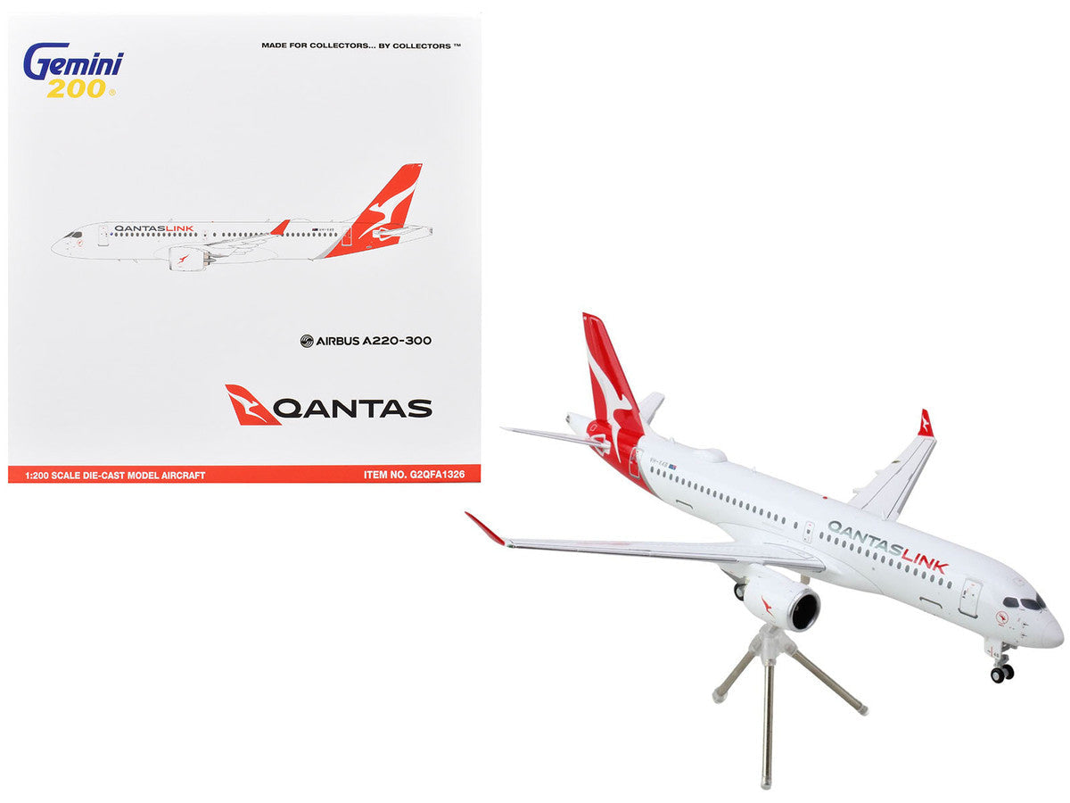 Airbus A220-300 Commercial Aircraft "QantasLink - Qantas Airways" (VH-4XB) White with Red Tail "Gemini 200" Series 1/200 Diecast Model Airplane by GeminiJets LuxuryLifeWay Online Store
