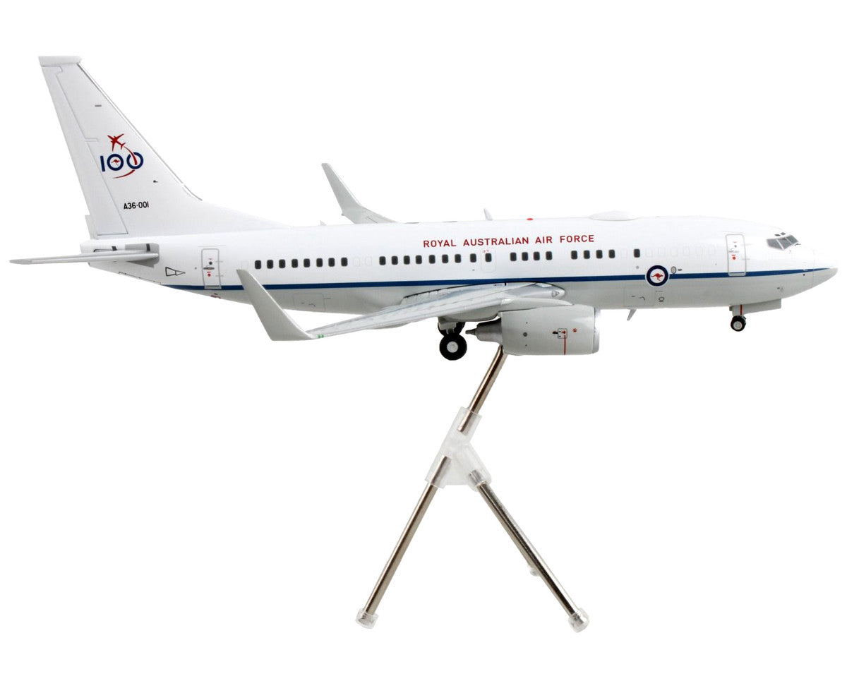 Boeing 737-700 Transport Aircraft "Royal Australian Air Force 100th Anniversary - A36-001" White and Gray "Gemini 200" Series 1/200 Diecast Model Airplane by GeminiJets LuxuryLifeWay Online Store