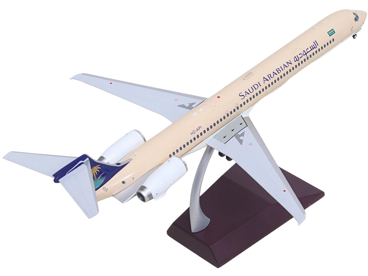 McDonnell Douglas MD-90 Commercial Aircraft "Saudia Airlines" (HZ-API) Beige with Blue Tail "Gemini 200" Series 1/200 Diecast Model by GeminiJets LuxuryLifeWay Online Store