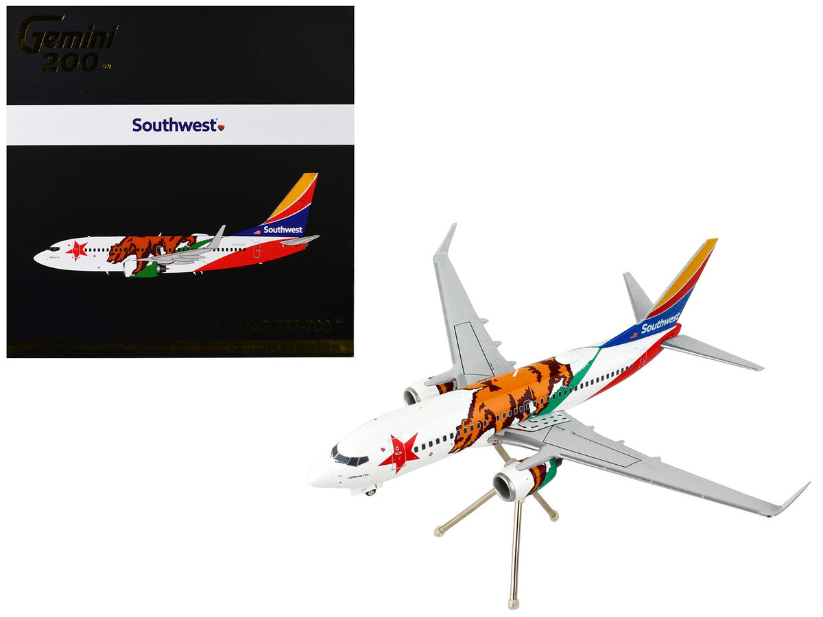 Boeing 737-700 Commercial Aircraft "Southwest Airlines - California One" California Flag Livery "Gemini 200" Series 1/200 Diecast Model Airplane by GeminiJets LuxuryLifeWay Online Store