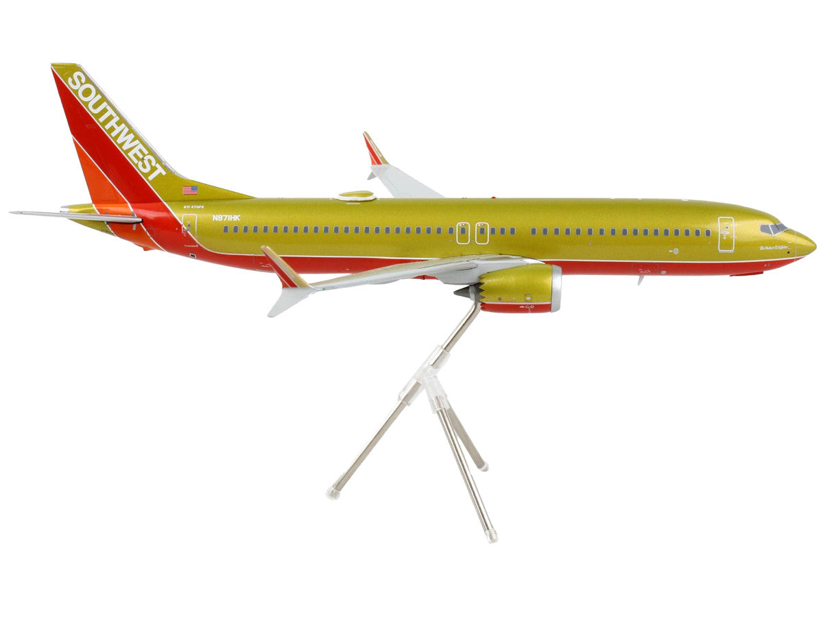 Boeing 737 MAX 8 Commercial Aircraft "Southwest Airlines" Gold and Red "Gemini 200" Series 1/200 Diecast Model Airplane by GeminiJets LuxuryLifeWay Online Store