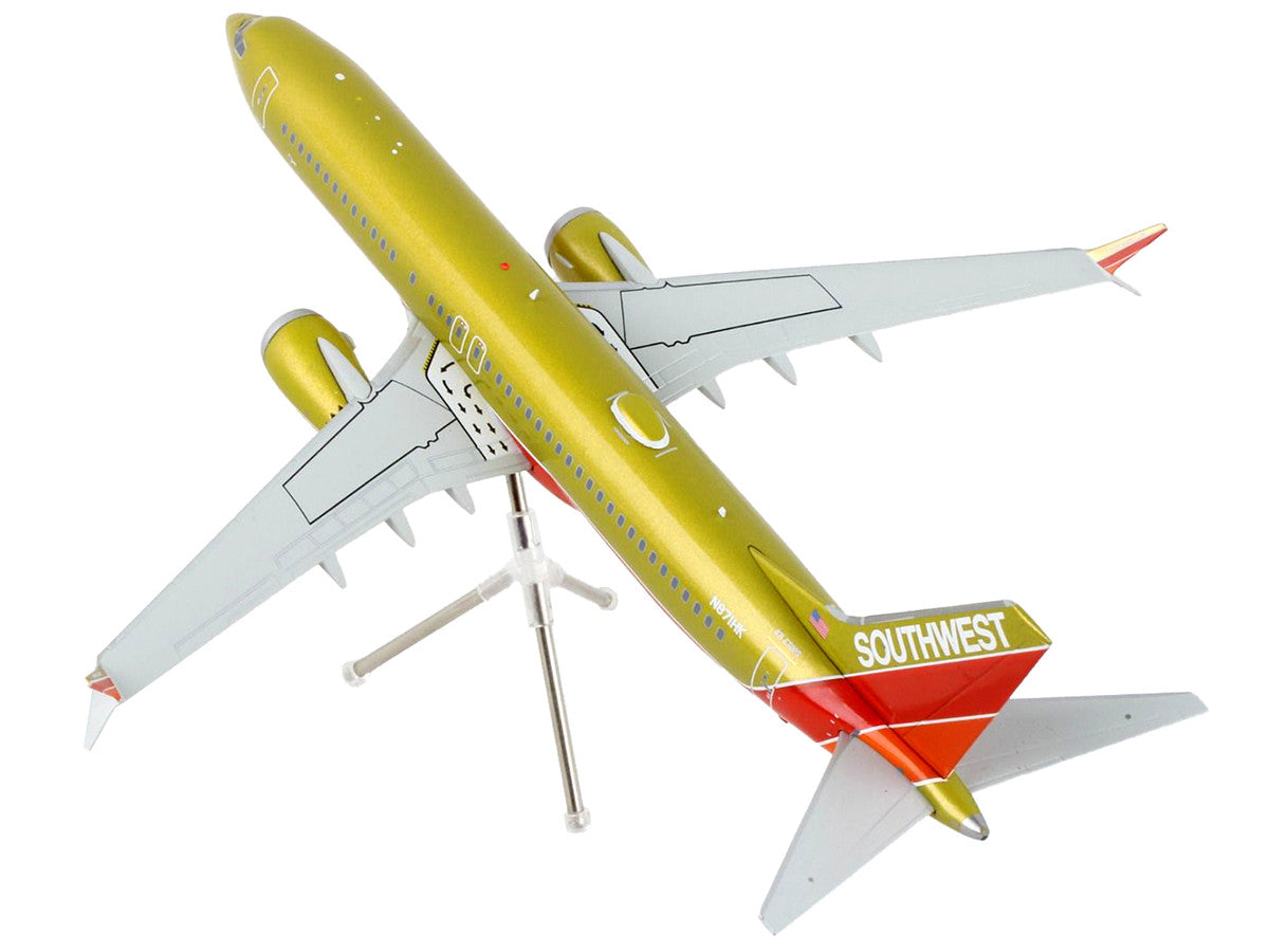 Boeing 737 MAX 8 Commercial Aircraft "Southwest Airlines" Gold and Red "Gemini 200" Series 1/200 Diecast Model Airplane by GeminiJets LuxuryLifeWay Online Store