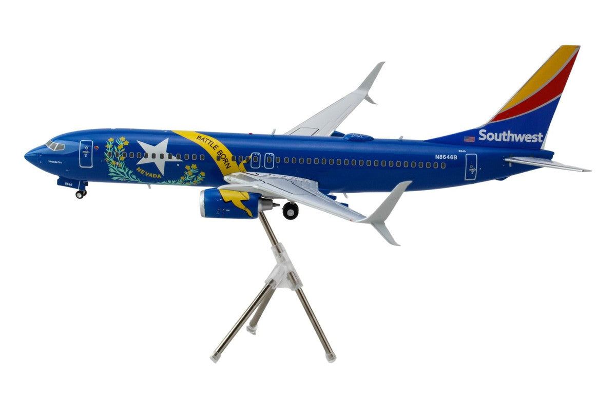 Boeing 737-800 Commercial Aircraft "Southwest Airlines - Nevada One" (N8646B) Blue with Tail Stripes "Gemini 200" Series 1/200 Diecast Model Airplane by GeminiJets LuxuryLifeWay Online Store