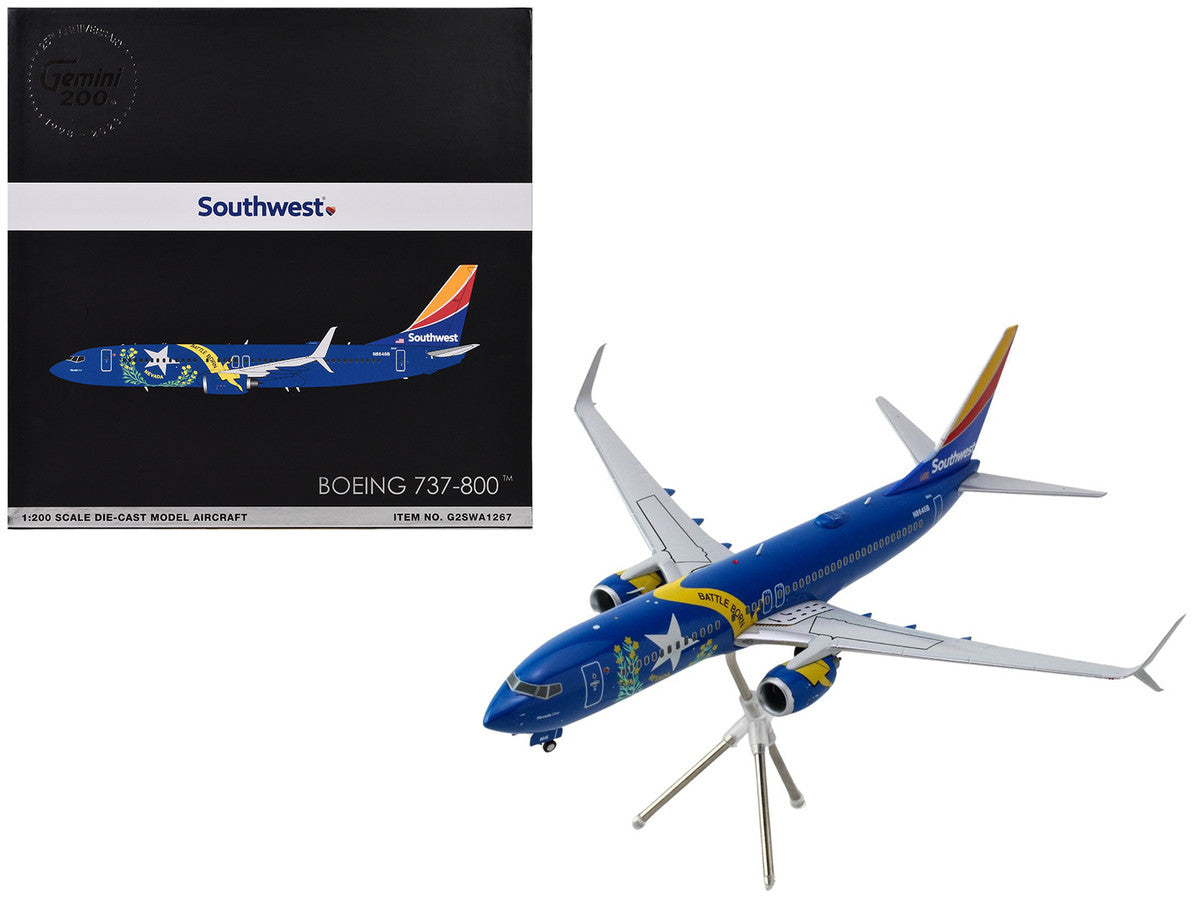 Boeing 737-800 Commercial Aircraft "Southwest Airlines - Nevada One" (N8646B) Blue with Tail Stripes "Gemini 200" Series 1/200 Diecast Model Airplane by GeminiJets LuxuryLifeWay Online Store
