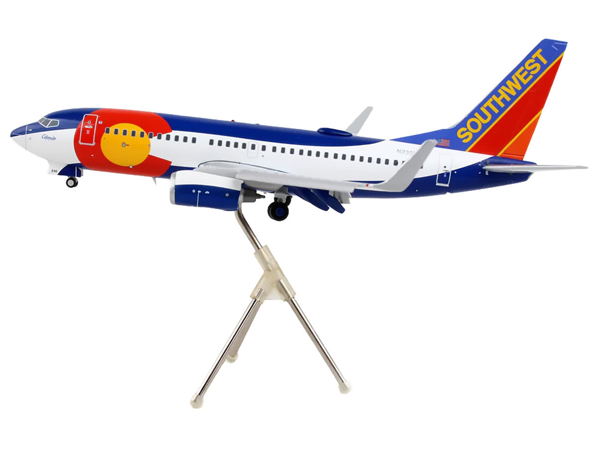 Boeing 737-700 Commercial Aircraft with Flaps Down Configuration "Southwest Airlines - Colorado One" (N230WN) White and Blue "Gemini 200" Series 1/200 Diecast Model Airplane by GeminiJets LuxuryLifeWay Online Store