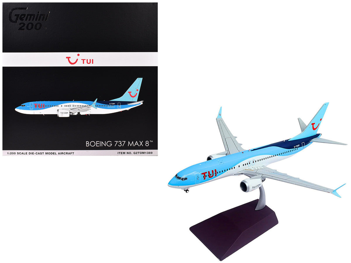 Boeing 737 MAX 8 Commercial Aircraft "TUI Airways" (G-TUMY) Blue and White "Gemini 200" Series 1/200 Diecast Model Airplane by GeminiJets LuxuryLifeWay Online Store